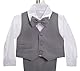 Lito Angels Baby Anzug Jungen Hochzeit, 5 Teiliges Set (Sakko, Weste, Hemd, Hose & Krawatte), Kohlengrau, Größe 9 Monate 74, 057 (Tag-Nummer 9M)