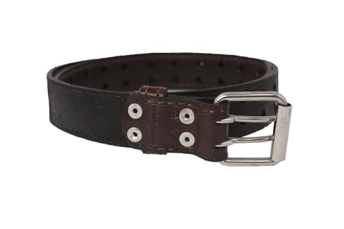 El Presidente Mens #415 Brown Western Cowboy Belt Leather Double Prong Cinto Hombre3