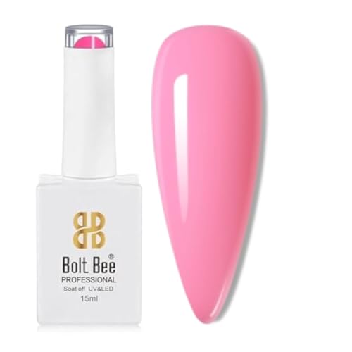 Image of Bolt Bee Hot Pink Color Gel Nail Polish Soak Off UV Gel DIY at Home Manicure Salon Nail Art (44, 15ml)