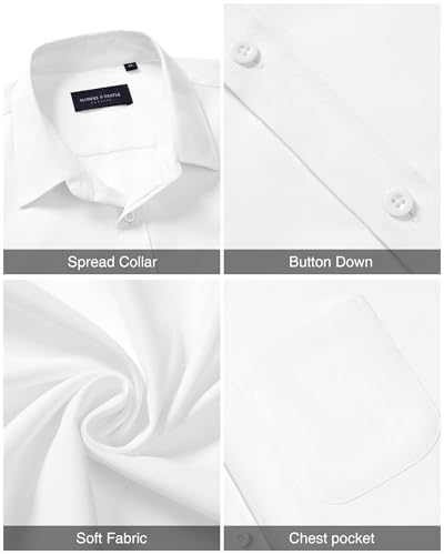 Image of Alimens & Gentle Men's Short Sleeve Dress Shirts Wrinkle Free Untucked Casual Button Down Shirt