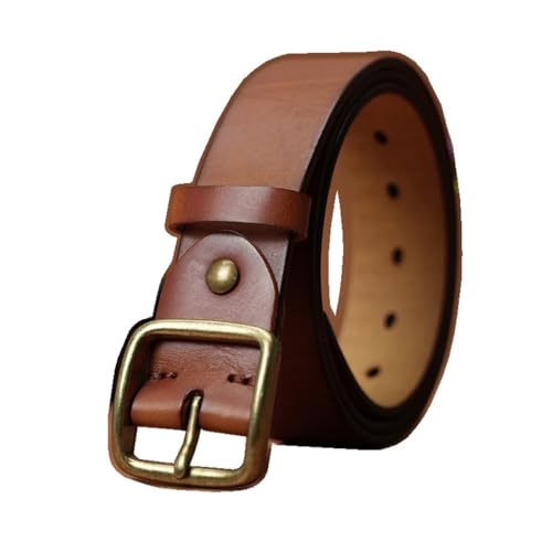 JSEIAJB Cowhide Belt Business Casual Pants Belt Middle-Aged and Young Belt(115cm)