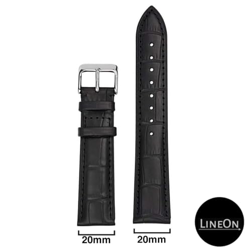 Image of Lineon Half Padded Premium Leather Mens & Womens Watch Strap For Branded Watches Compitable with Titan, Timex, Casio, Sonata and All premium Watches Tool and Pins Include