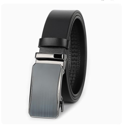 Rieort Simple Belt Whole Cowhide Belts for Men Automatic Alloy Buckle Belt Men Thickened Men's Belt for Gift Mens Mens Belt