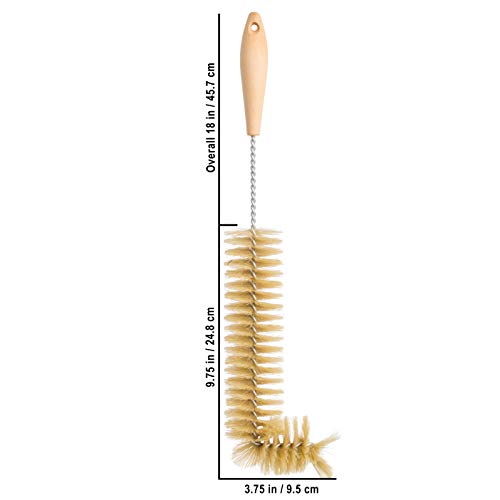 Image of Redecker Natural Pig Bristle Radiator Brush with Oiled Beechwood Handle, 18-1 /2-Inches