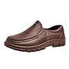 Moccasins Men's Without Laces Leather Shoes Flat Soft Loafers Non-Slip Casual Shoes with Leather Upper Comfortable Driving Shoes Lightweight Business Casual Shoes Formal Business Shoes, brown, 8 #1