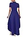 Lrady Womens V Neck Short Sleeve High Low Cocktail Party Dresses Peplum Tunic Tops Shirt Dress, Blue, 3X-Large