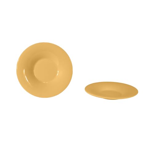 CR5810YW Pasta Bowl, 12 oz., 10-1/4" Dia., Round, Break-Resistant, Dishwasher Safe, Melamine, Yellow, BPA Free, NSF, Pack of 12
