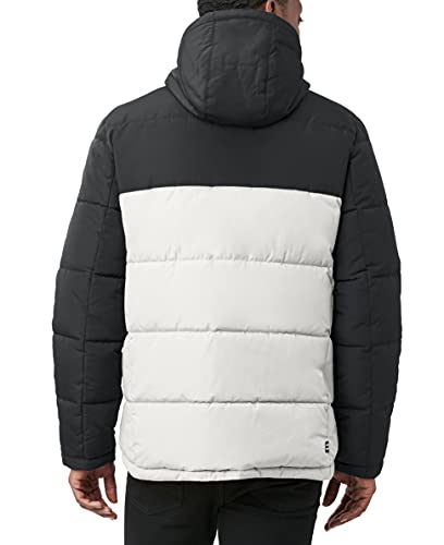 Image of Nautica Men's Midweight Quilted Faux Memory Puffer Jacket -Adjustable Hood Insulated Winter Coat