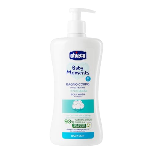 Chicco Baby Moments Bagno Corpo senza Lacrime, Bagnoschiuma Per Bambini, con Formula Naturale, Con Estratto di Cotone e Glicerina, Proprietà Emollienti, 0+...