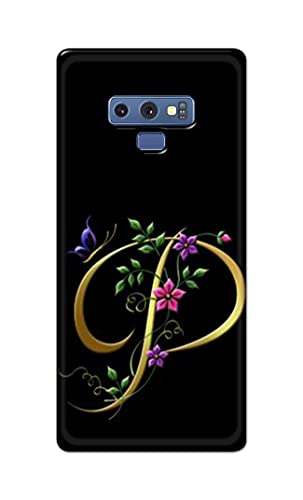 Image of Printed Hard Back Cover Case for Samsung Galaxy Note 9 Back Cover (Alphabet P) -1803