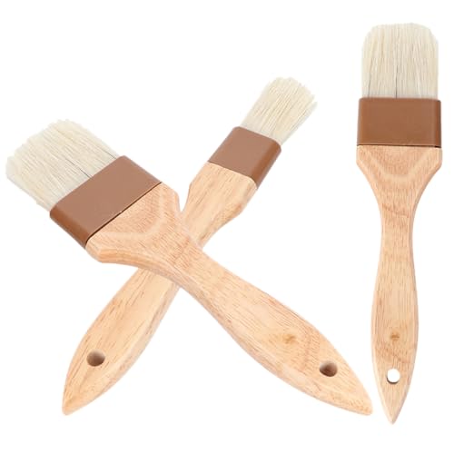DECHOUS 3Pcs High Heat Resistant Bbq Basting Brush Natural Bristle Handle for Grilling Baking and Pastry Versatile Sauce Brush for All Cooking Needs