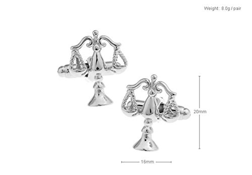 Mancuernillas Libra plateadas para camisa de esmoquin miniatura 5