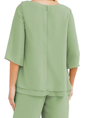 Elegant Red Chiffon Pant Suit for Special Occasions - Image 2