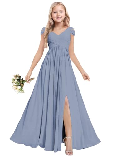Junior Bridesmaid Off Shoulder Chiffon Dress