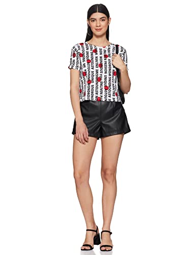 Image of Max Women Printed Regular Fit Crop T-Shirt