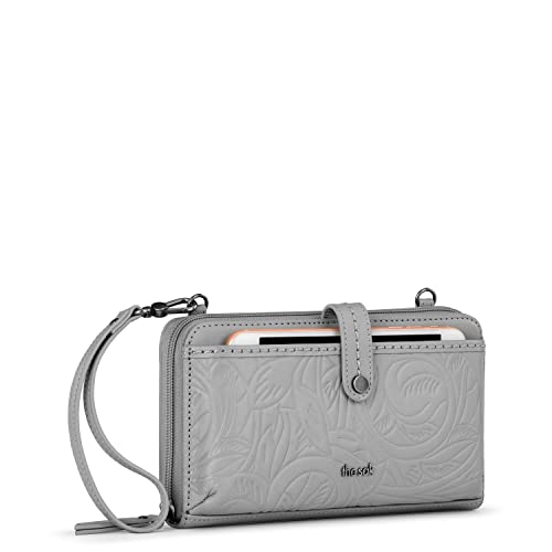 The Sak Womens Iris Large Smartphone Crossbody Cross Body Handbags, Light Smoke Leaf Embossed, One Size Us #TOP1