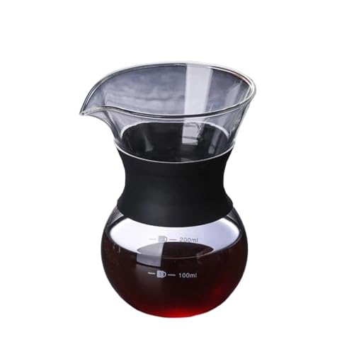 WSQHAO Cafetera portátil de goteo manual con filtro acero inoxidable y jarra vidrio. Ideal for uso doméstico para Café(200ml no filter)