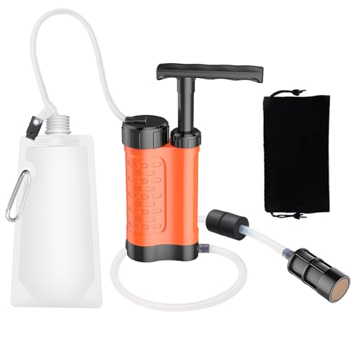 浄水器 災害 - 携帯浄水器 浄水器 【防災士推奨】アウトドア 濾過器 携帯浄水器 防災 浄水器 災害用浄水器 RO膜(0.0001μm) 水ろ過 99.9999%の異物 川の水を安全・安心に飲 水濾過 携帯用 飲み水 防災用 キャンプ用品 災害用 非常用