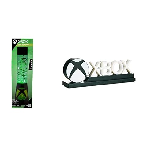 Paladone Xbox Glitzer-Lavalampe, Flutlicht, Stimmungslicht, 33 cm & Xbox Icons Light, Sammlerstück Xbox Logo Merchandise Cover