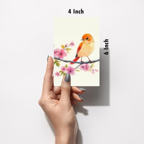 Image of SiddArtify Watercolor Bird Wall Art Prints Set - Floral Bird Poster Decor for Living Room Bedroom Office - Set of 2-4x6 Inch - Board (Pack of 6) - Sticker (Pack of 6)