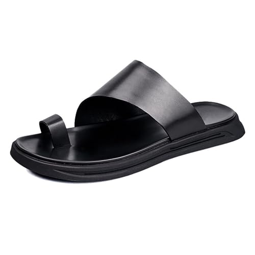 Yytcsjz Mens Summer Breathable Slip on Soft Bunion Relief Orthotic Sandals, Casual Open Toe Non-slip Leather Utdoor Flip Flops, for Summer, Travel, Outdoor, Hallux Valgus, Plantar Fasciitis