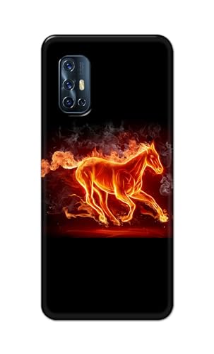Image of PRINTFIDAA Printed Hard Back Cover Case for Vivo V17 Back Cover (Fiery Horse) -112