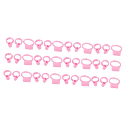 ANDRESLAD 36個 学習箸リングバックル クリエイティブ学習箸ツール 箸ヘルパー 箸道具の学習 初心者向けのお箸 再利用可能な箸の 輪 箸リングの練習 お箸学習リング シリカゲル ピンク