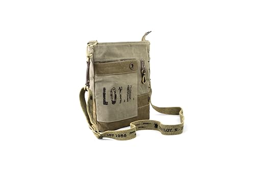 3B Upcycled Canvas and Leather Shoulder Bag for Women – Twin Fade Brown – Crossbody, Messenger, and Concealed Carry Purse – Comes with Two Straps3