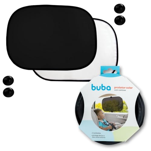 Kit 2 Tapa Sol Blackout Protetor Solar Infantil Com Ventosa Para Carro Janela Lateral Cortina Buba