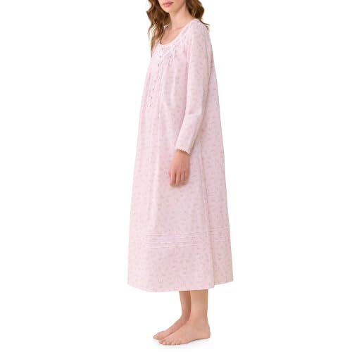 Image of Eileen West 100% Cotton Long Sleeve 50 inch Nightgowns for Women