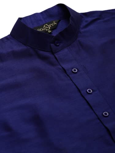Image of SOJANYA (Since 1958, Men's Silk Blend Grey Kurta Pyjama & Silk Blend Jacket Combo