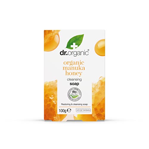 Dr Organic Manuka Soap Bar, Natural, Vegetarian, Cruelty Free, Paraben & SLS Free, Recyclable Packaging, 100g