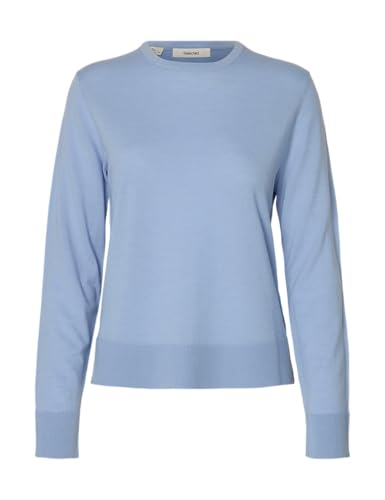 Slfthea Ls Knit Merino O-Neck Noos, Cashmere Blue, S
