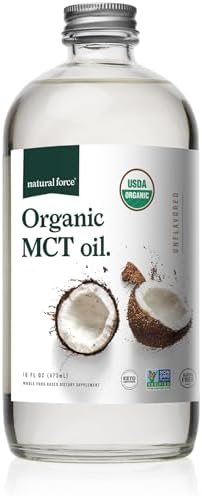 Natural Force Organic MCT Oil – Pure Glass Bottle – Made from 100...