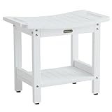 Waterproof Shower Bench, White Poly Shower Stool for Shaving Legs, Shower Chair...