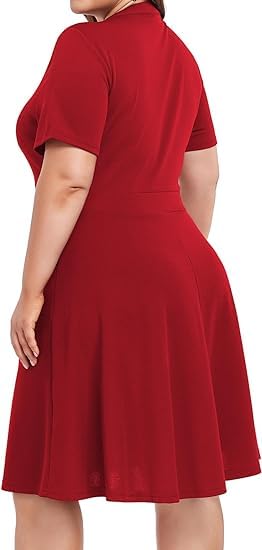 Image of Blinkee Women Plus Size Summer Wear Cocktail Skater Dress