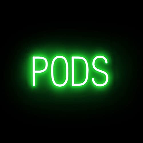 SpellBrite LED Neon PODS Sign for Business - Green, 17" x 6"