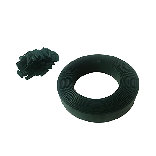Toilinux.com Kit de lamelle occultante en PVC avec Clip de Fixation de 50 m pour Grillage rigides - Vert | Brise-Vue et Pare-Soleil pour Jardin Cover