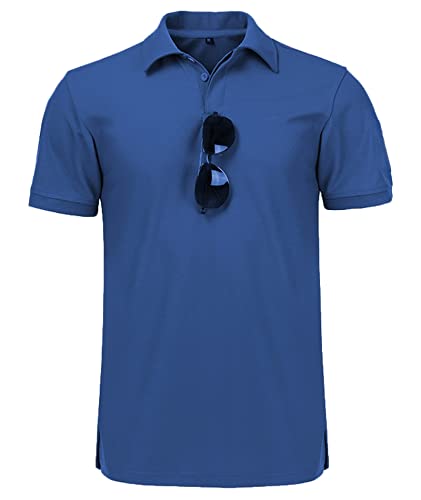 Zity Mens Polo Shirt Short Sleeve Sports Golf Tennis T-Shirt Blue 012 #TOP1