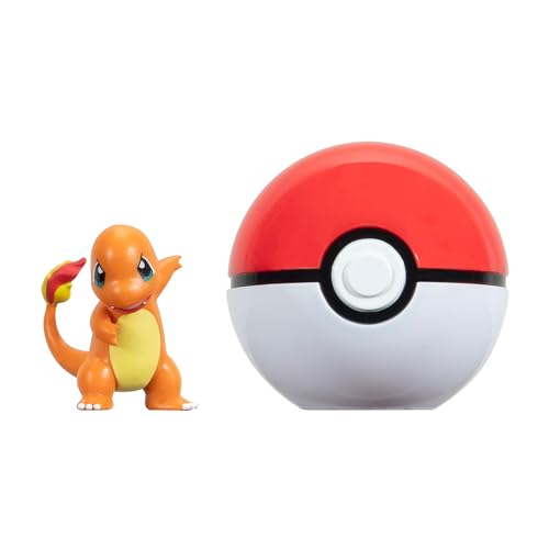 Pokémon Salamèche et Poké Ball Clip ‘N’ Go - Comprend Une Figurine de Combat de 5 cm et Un Accessoire Poké Ball.