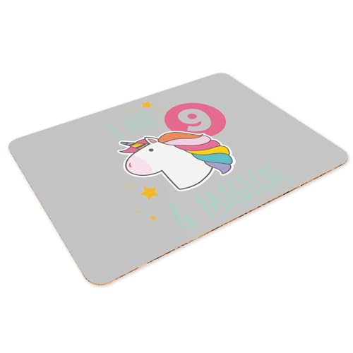 Napperons gris licorne pour table enfant faciles à nettoyer