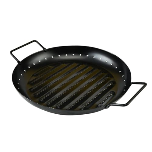 ZUNOXAZ Placa para Barbacoa Antiadherente Redonda de Acero Inoxidable Práctica y Portátil para Asar y Hornear para Cocinar Barbacoas y Parrillas Domésticas