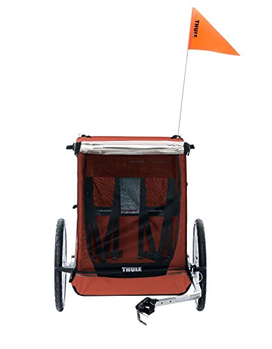 Thule Cadence Bike Trailer com Dois Assentos para Bebês Hot Sauce Red