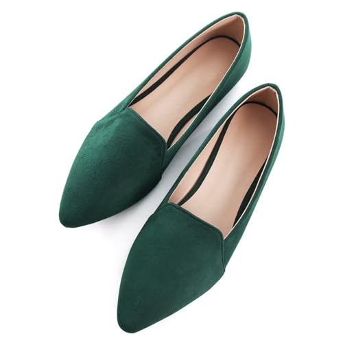 SAILING LU ���f�B�[�X �|�C���e�b�h�g�D �o���G �t���b�g ���K �\�t�g �o���G�V���[�Y �t�F�C�N�X�G�[�h �h���b�V�[ �X���b�|�� �E�H�[�L���O �o�����[�i ���[�t�@�[, C069-�O���[��, 24.5 cm