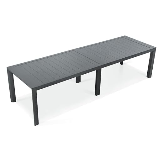 Best outdoor pation tables with umbrella holes Large Rectangular Outdoor Dining Table for 10