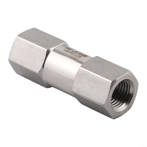 Eawfgtuw Clapet anti-retour en acier inoxydable 304 pour NPT, valve anti-retour filetée femelle de 6,35 mm, 1,27 cm pour la prévention du refoulement dans l'huile, le gaz, l'air (NPT1/4)