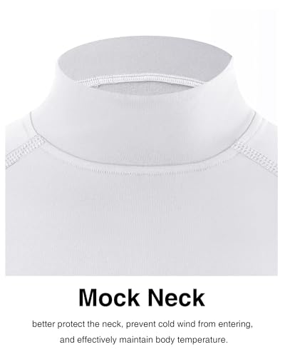 Blueleaf Youth Boys' Thermal Compression Shirt Mock Neck Long Sleeve Fleece Lined Base Layer Football Baseball Undershirt3