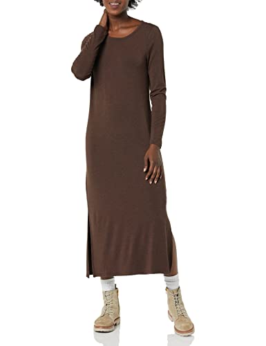 Amazon Brand - Daily Ritual Women s Jersey Long-Sleeve Maxi Dress, Chocolate Heather, X-Large