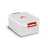 Resistente Tatay 1150210 Caja de Almacenamiento Multiusos con Tapa 4.5l de Capacidad plástico Polipropileno Libre de bpa diseño Media Luna, Blanco, 19,2 x 29,7 x 12,4 cm