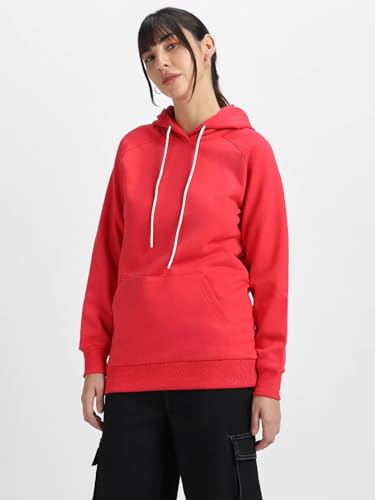 Image of JUNEBERRY Cotton Fleece Regular Fit Solid Sweatshirt Winter Wear Jumper Full Sleeve Hoodie for Women (Sizes- S to 3XL)